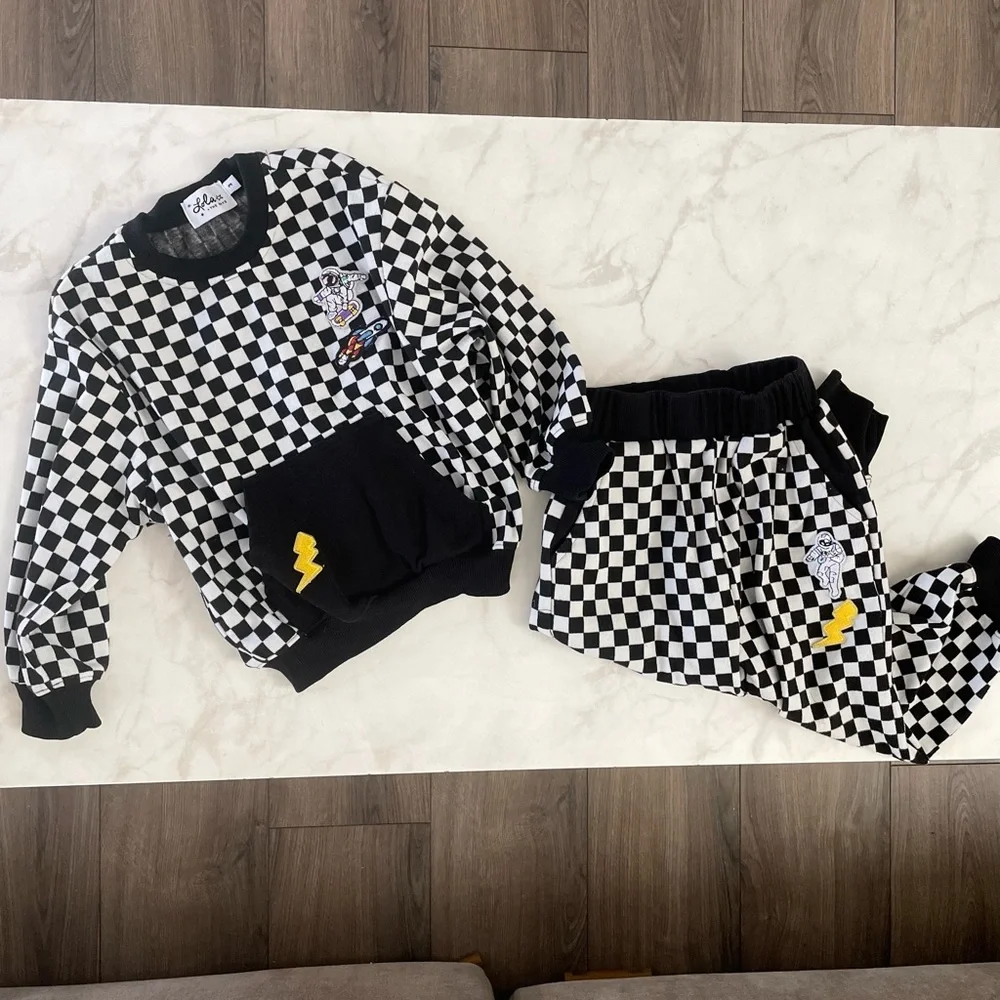 Lola + the Boys Checkered Matching Set Size 3T